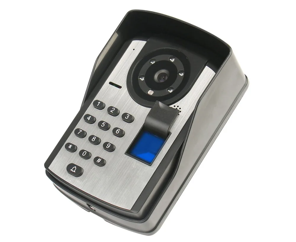 Роскошная домашняя система безопасности, домофон, дверной звонок, 7 дюймов, видео-телефон/домофон, HD камера с функцией отпечатков пальцев и паролем