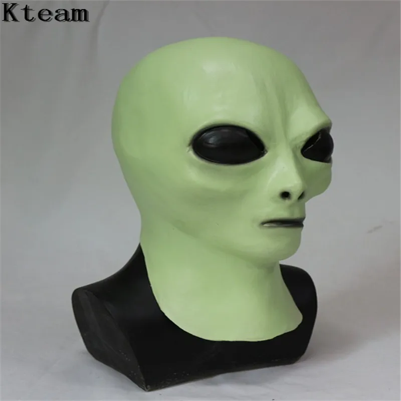 DHL Fast Deluxe на Хэллоуин-вечеринку, страшный лицо зеленая маска НЛО светящаяся маска инопланетянина вечерние платья с капюшоном Хэллоуин маскарад Вечерние