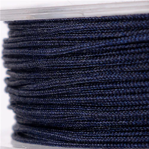 0,8 мм нейлоновый шнур, китайский узел, шнур макраме, браслет, плетеный шнур, сделай сам, кисточки, бисер, 25 м/рулон - Цвет: 33dark blue