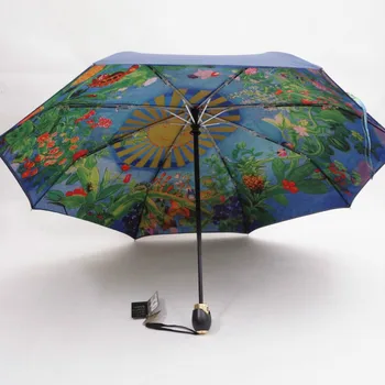 

women men automatic Totoro umbrella ghibli Japan Hayao Miyazaki sun and rain three folding parasol anti UV paraguas female male