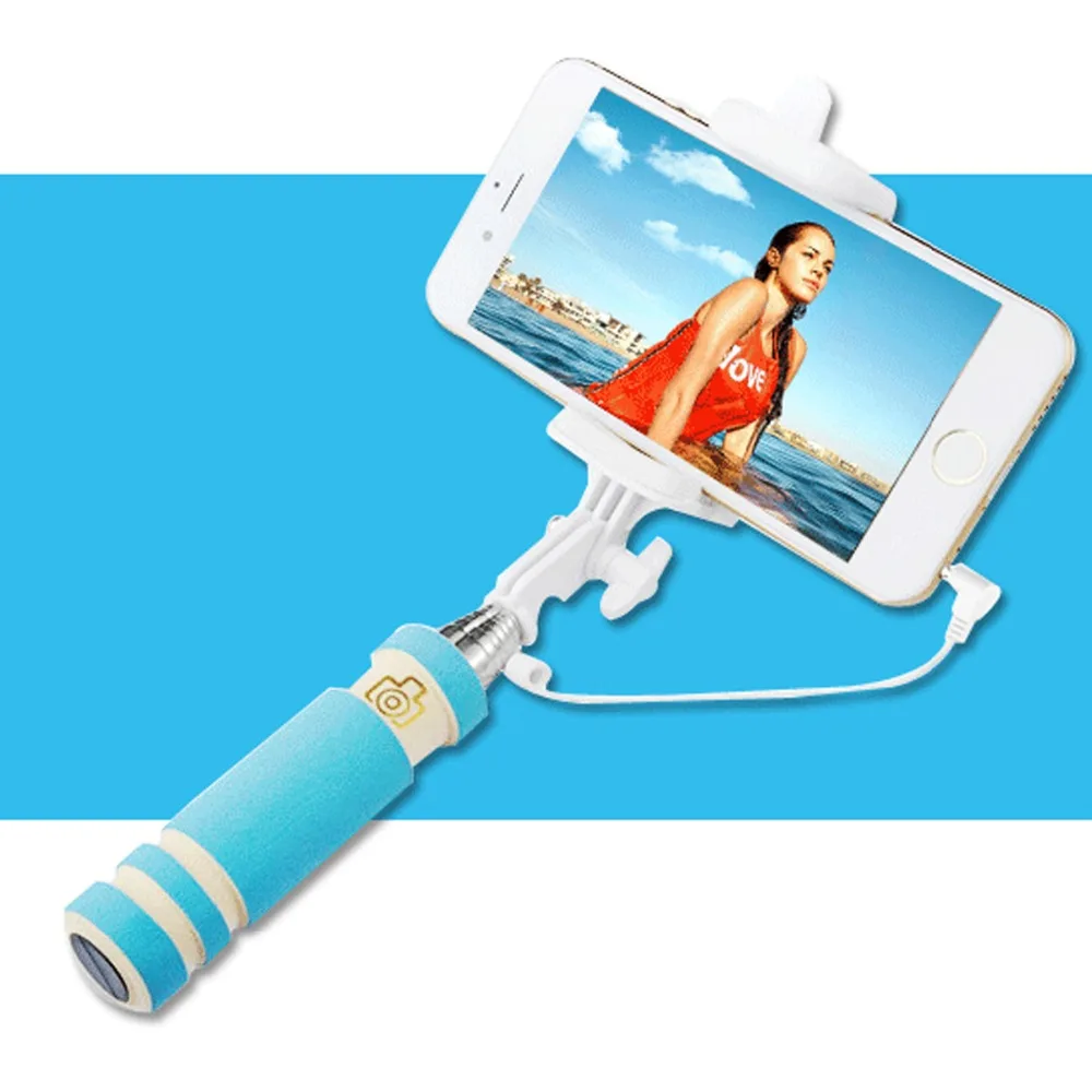 

Universal Selfie Stick For iPhone Samsung Xiaomi Huawei HTC Mobile Phone Mini Foldable Tripod Mirror Wired Selfie Sticks