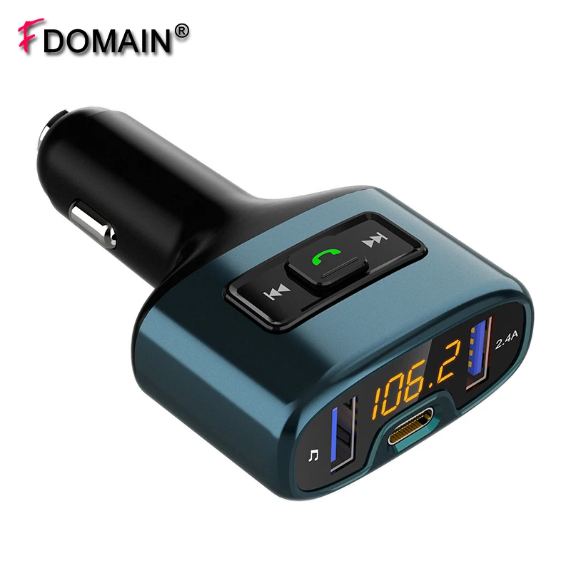

FDOMAIN Bluetooth Car Handsfree kit With PD 18W Fast Charger and FM Transmitter U disk music MP3 player