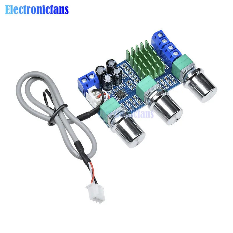 

DC 12V 24V 80W x 2 Dual Channel Digital Audio TPA3116D2 Treble Bass Regulating Preset Pre Amplifier Board Module XH-M567