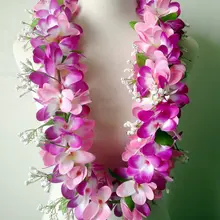 50 шт./лот CH0357A 40 дюймов бархат Плюмерия лей гавайский танец хула танцор, тропический цветок, вечерние Женская одежда лето