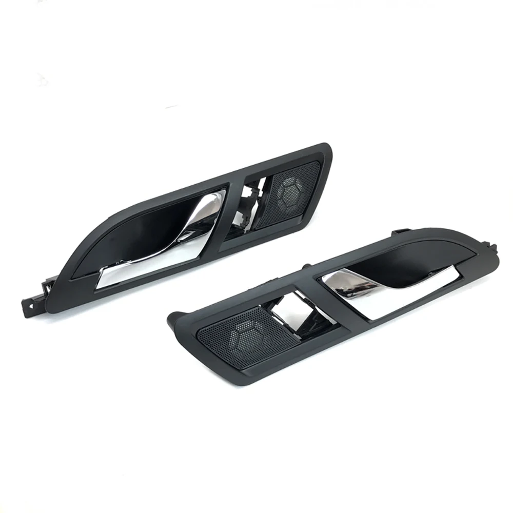 JEAZEA Chrome Rear Left + Right Side Interior Door Handles Cover For VW