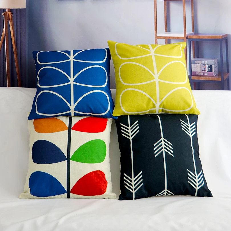 

Modern Simple Cotton Linen Cushion Cover Decorative Fashion Pillowcase Bow-knot Home Decorative Throw Pillow Cover 45x45cm