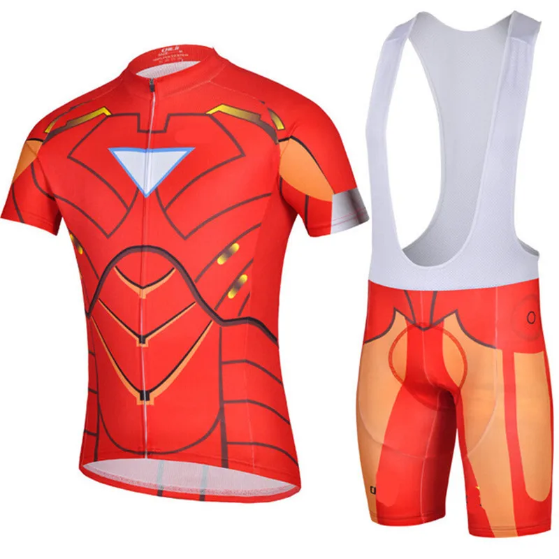 Iron Man Cycling Jersey Summer Short Sleeves Set MTB Bike Bicycle