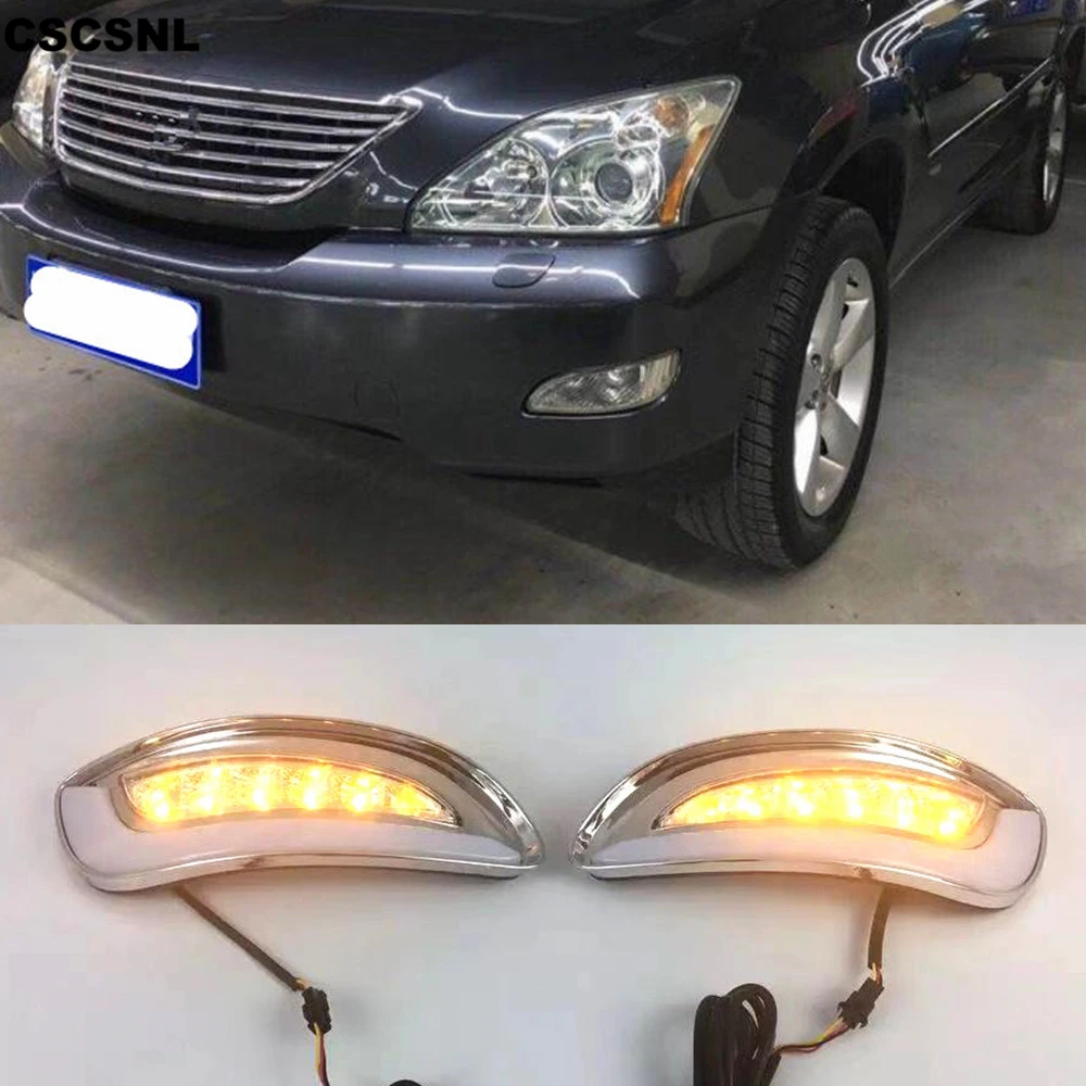 

CSCSNL 2Pcs For Lexus RX330 RX350 2003 2004 2005 2006 2007 2008 2009 LED Daytime Running Lights DRL With Turn Signal Lamp