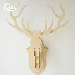 Оригинальный QITAI отправка по всему миру фестиваль 2019 украшения дома интимные аксессуары деревянный шпон DIY Олень голова оленя (большой
