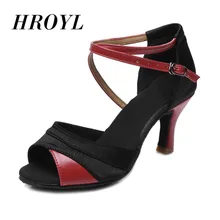 Женская, девичья, Дамская обувь для латинских бальных танцев, атлас/ПУ, профессиональные, сальса, танго, вечерние, танцевальные туфли, высокое качество, 7 см/5 см