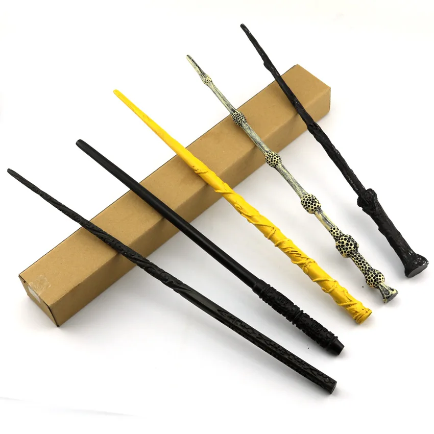 

Harri Potter Hermione Dumbledore Metal Core Wand Kids Toys Magic Wand Trick Christmas Gift Cosplay Costume Props Box Packing