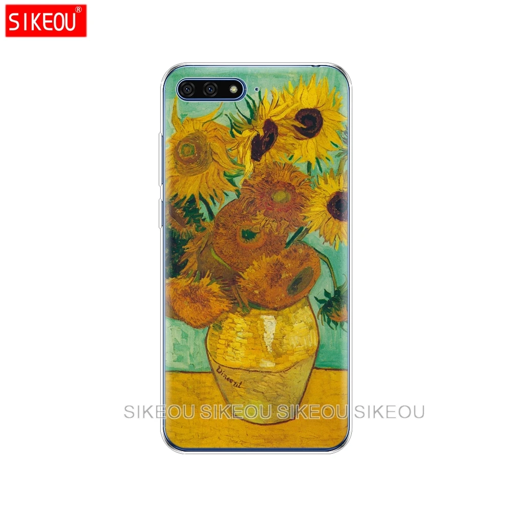 Силиконовый чехол для телефона Huawei Honor 7A PRO 7C Y5 Y6 Y7 Y9 2017 2018 Prime Van Gogh Starry Night|Бамперы| |
