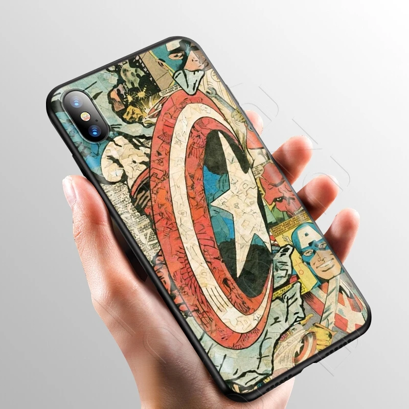 Чехол Lavaza Marvel Человек-паук Капитан Америка для iPhone 11 Pro XS Max XR X 8 7 6 6S Plus 5 5S se - Цвет: 3