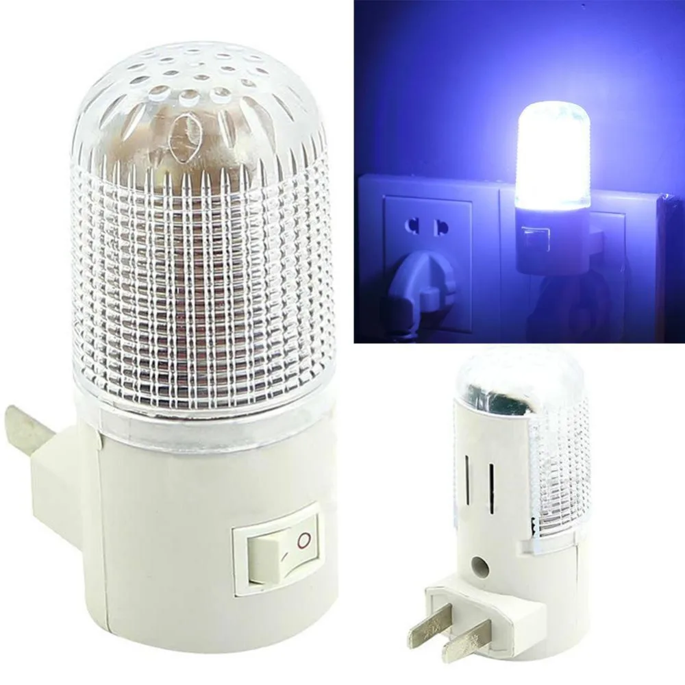 Bedroom Night Light Lamp US Plug 1W 4 LED AC Wall Socket Lamps Mounting