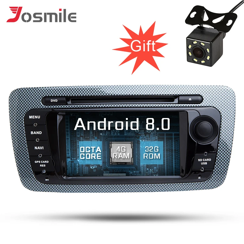 Android 8.0 8-core Touch Screen Car Audio DVD Player For Seat Ibiza 2009-2013 GPS Navigation Stereo Radio Canbus Wifi TPMS OBD2