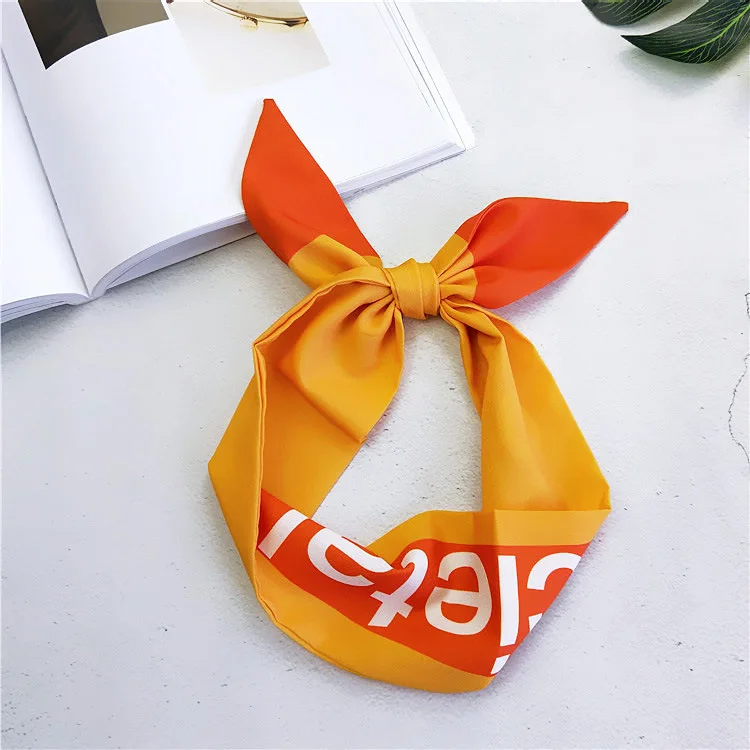 27 дизайнов модный шарф с принтом для Дамская бандана Модный Шелковый платок для волос женская сумка бандаж(Размер: 10*86 см - Цвет: As Picture