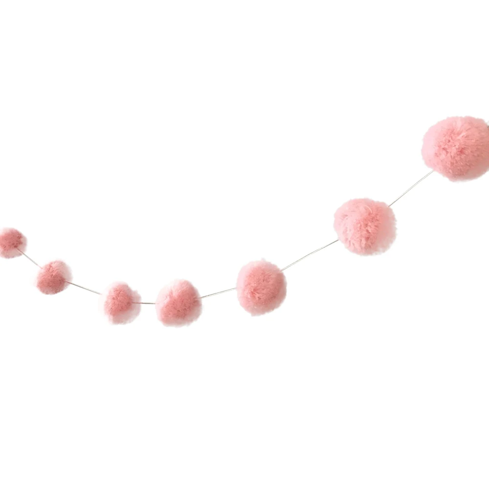 

Pendant Pink Color Hair Ball Ornament Girls Children's Room Decorations