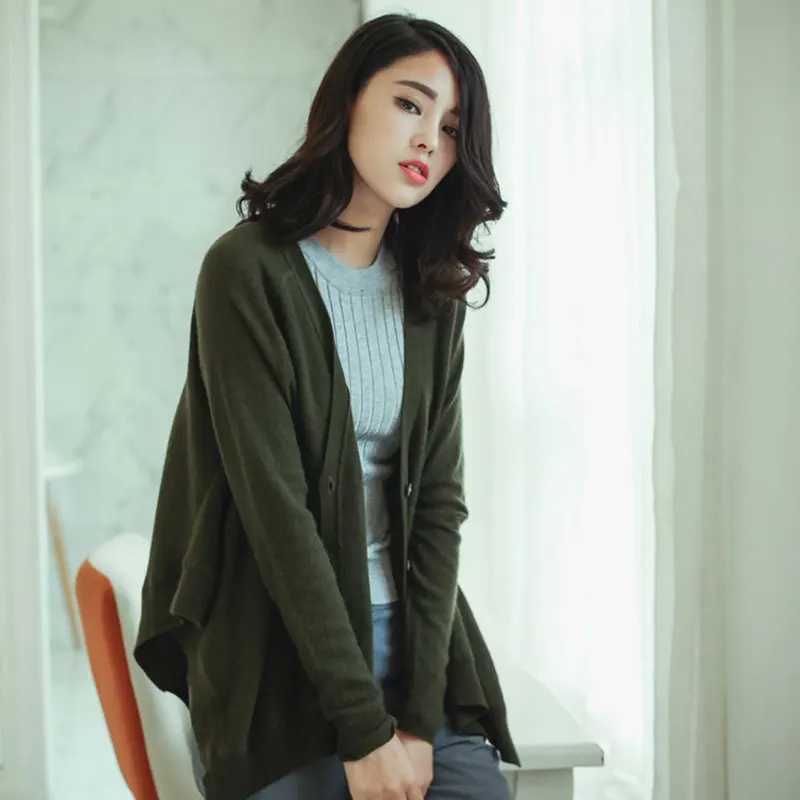 Poitrine Orange V 100 Tricots Manteaux Femmes 2018 Pur Cachemire Chandail Unique Lâche Cardigan Tops cou xq0Fg6