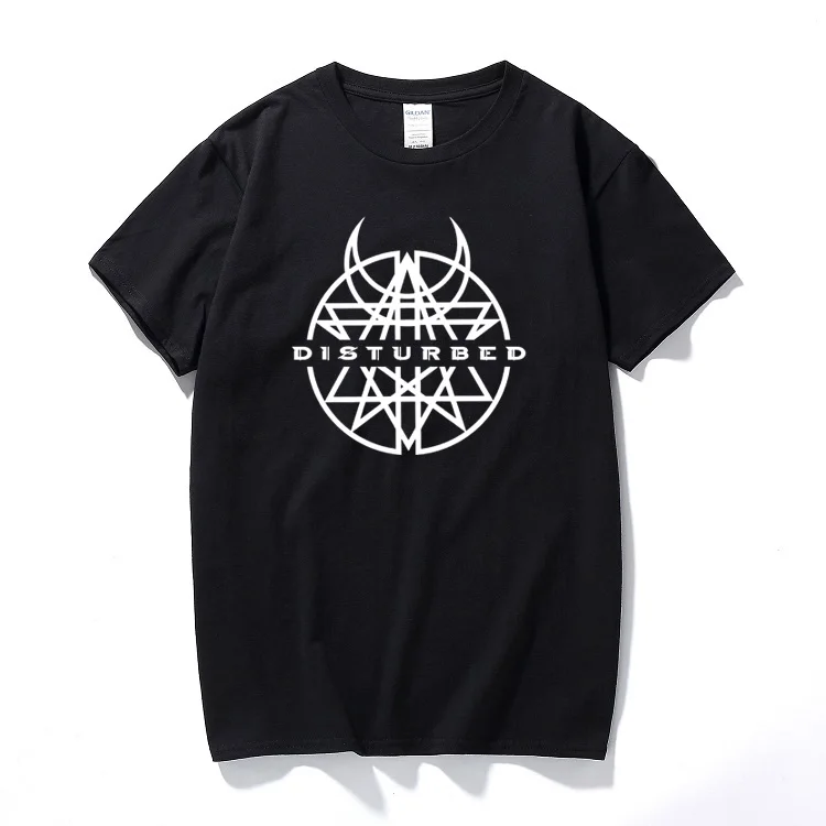 Disturbed Band Logo camiseta Unisex nueva moda Streetwear Cool hombres camiseta Camisetas Hombre