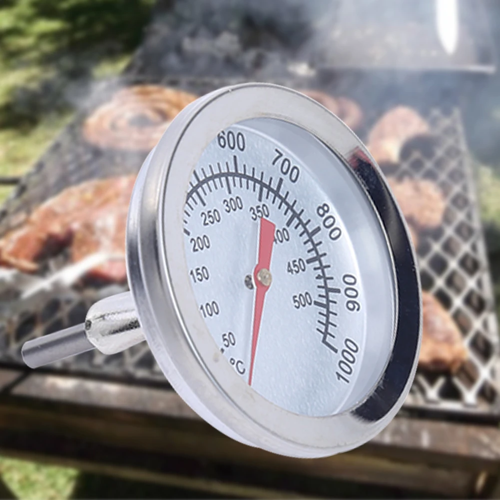 2 Pcs BBQ Stainless Steel Thermometer Bimetallic Barbecue Stove