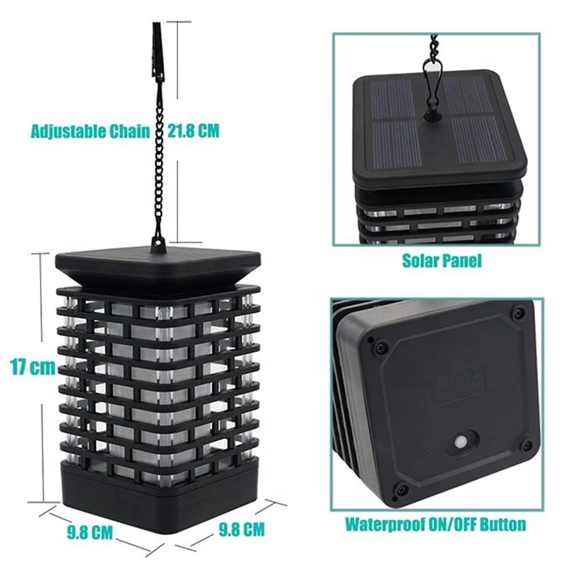 Solar ao ar Jardim à Prova Livre Água Ip65 Quad Vela Quadrados Chama Cintilação Pendurado Decoração Lâmpada Xiaomi Foco Led Dip65 Luz 9 prova dip65 água luz ip65 quad vela