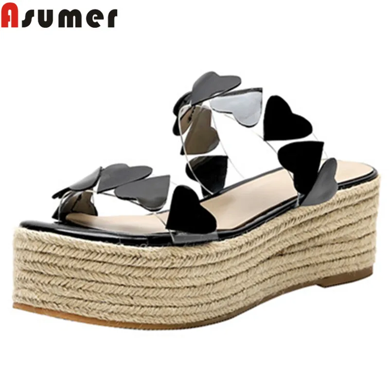 

ASUMER summer sandals shoes woman flat platform ladies shoes casual peepskin leather shoes women comfortable women slippers