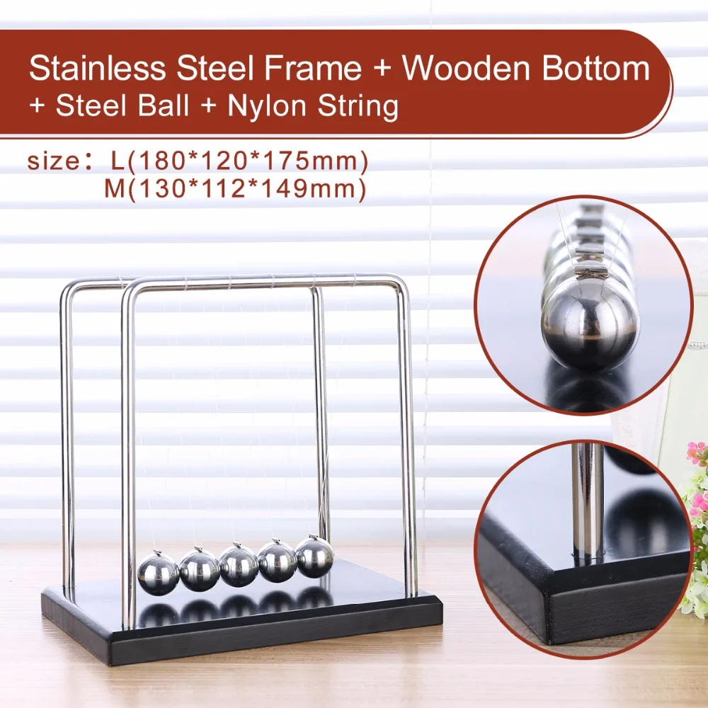 Newton Cradle Balance Ball Steel Newtons Balls маятниковая игрушка Free French graving Physic Science настольная NC