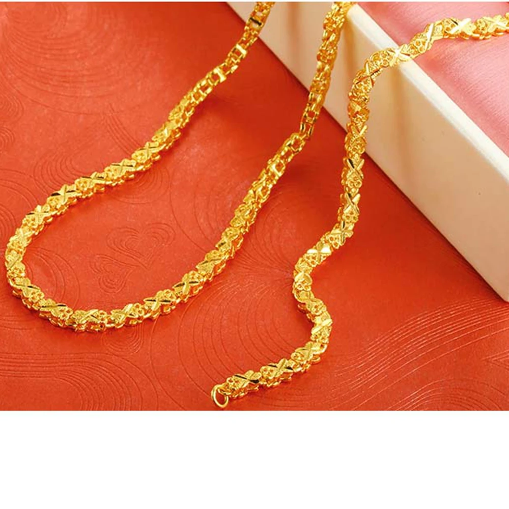 Женское ожерелье цепь Желтое золото Заполненные Твердые Женские Ювелирные изделия модный стиль подарок