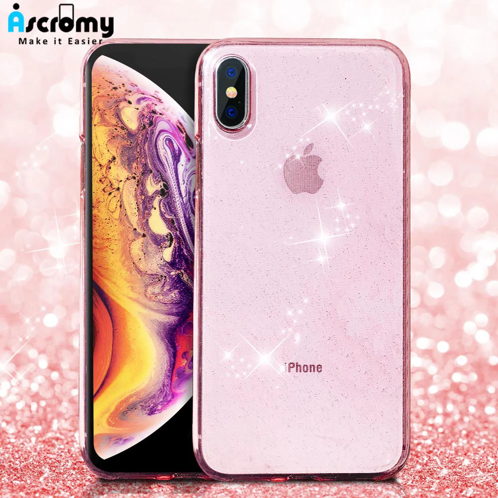 Ascromy для iPhone 7 блестящий чехол Роскошный Кристальный мягкий силиконовый гель TPU