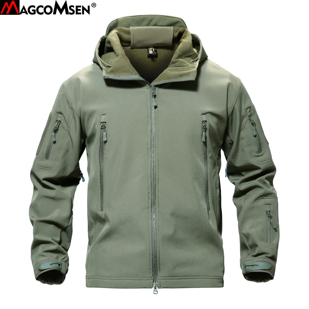 

MAGCOMSEN Shark Skin Military Jacket Men Softshell Waterpoof Camo Clothes Tactical Camouflage Army Hoody Jacket Male Winter Coat