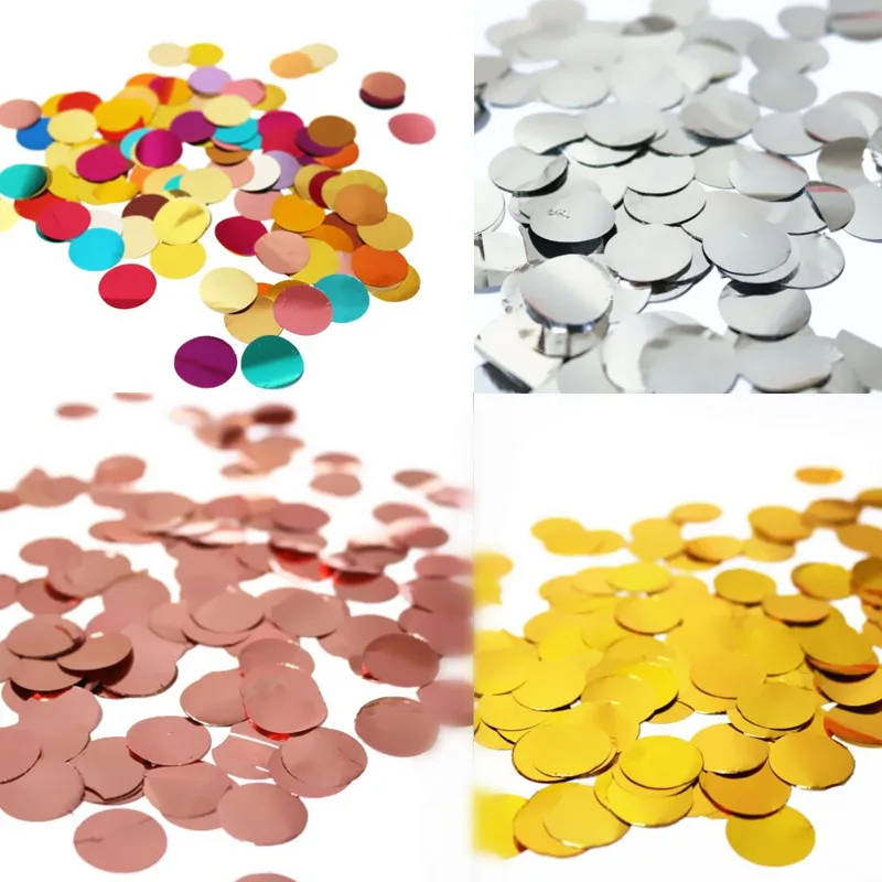 

1.5cm 50g/bag Metallic Rose Gold Small Circle PVC Confetti Dots Filled Balloons Party Event Wedding Decorations