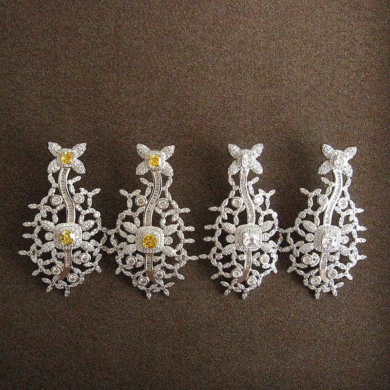 

Fashion AAA cubic zirconia Extravagant flower theme exaggerated Big Earrings,women's accessaries,EC160