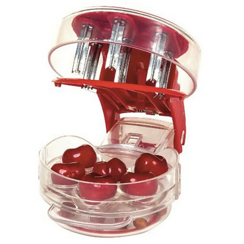 Cherry pitter 1 piece cherry take nuclear device food grade PP+ABS 6 cherries at once fruit & vegetable tool Free shipping Q-343