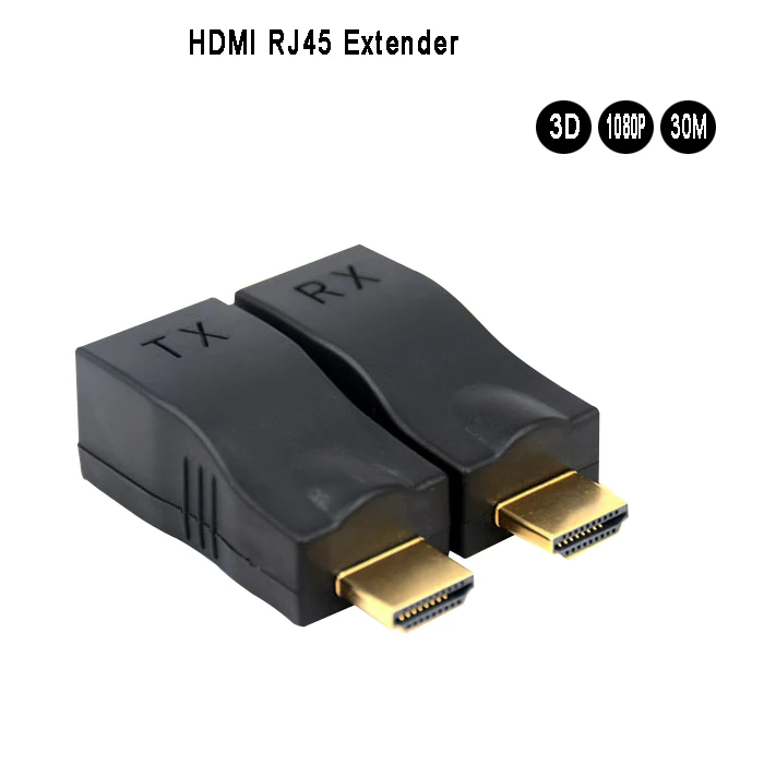 

HDMI Extender Transmiter 1080P HDMI UP to 30M Over CAT6 RJ45 Ethernet Cable Support HDCP for HDTV monitor Projector