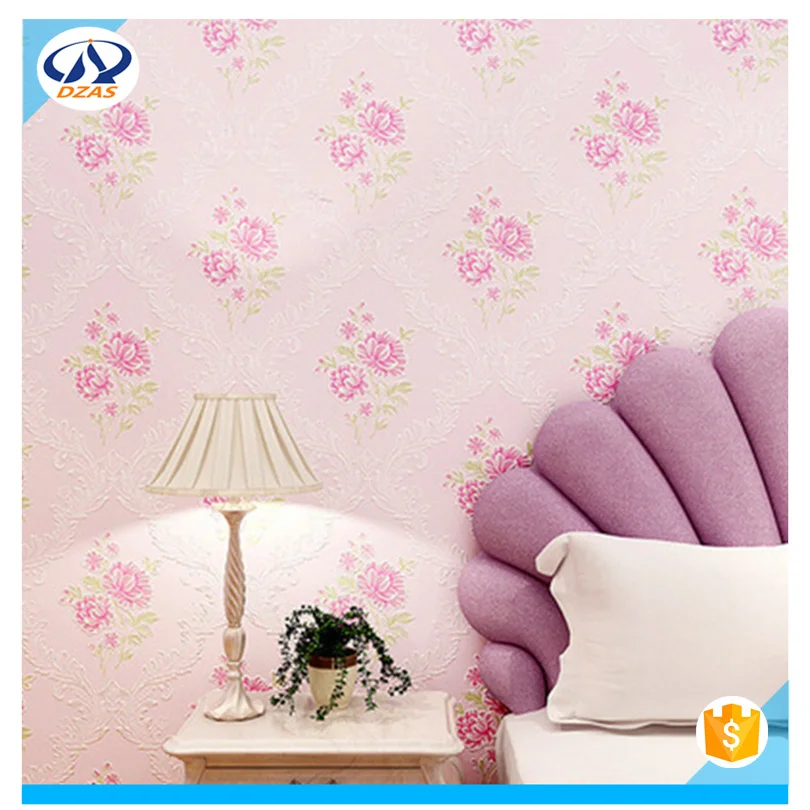 Bedroom living room TV background wallpaper green wild garden flower non-woven wallpaper07