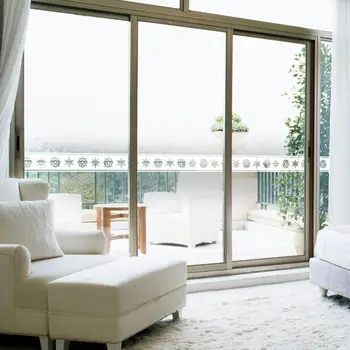 

White Snowflake Lace Wallpaper Borders Self Adhesive Glass Door Window Showcase Stickers Bathroom Kitchen Tile Decoration Ez058