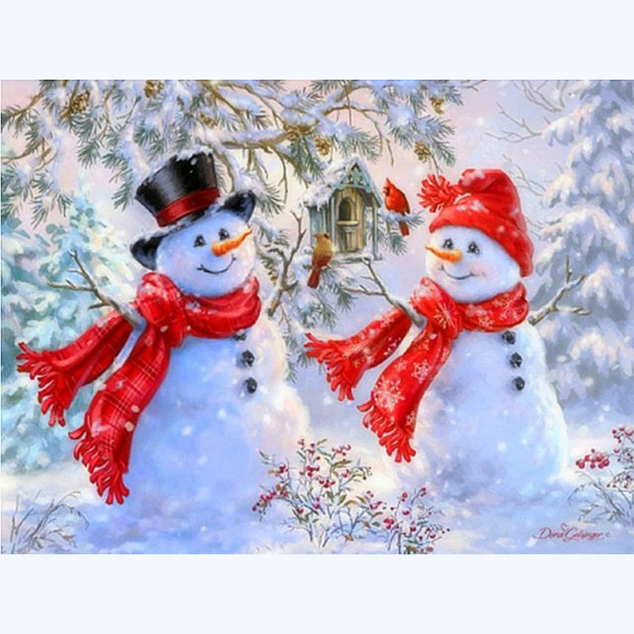 Full drill diamond embroidery needlework cross stitch rhinestones diamond painting wall picture needlework Lovely snowman