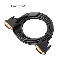 Универсальный 1,8 м/3 м/5 м DVI D к DVI-D Золото Мужской 24 + 1 Pin Dual ссылка ТВ кабель идеально подходит для TFT монитор черный