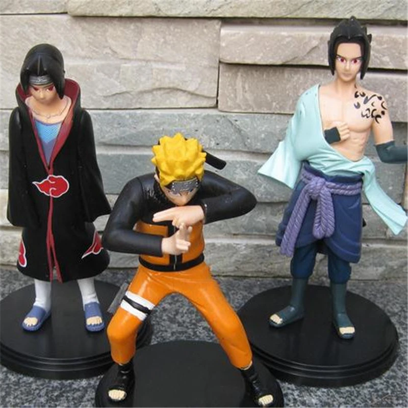 3pcs/lot Naruto Action Figure Anime Naruto/Sasuke/Itachi 16cm PVC Toys