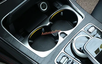 

steel console centre front Water Cup Holder Cover Trim 1pcs for Benz Metris Vito V Class W447 14-16