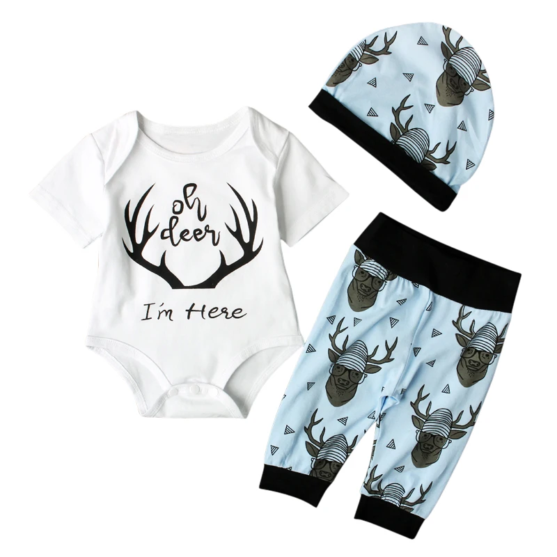 2017 kids boys clothes baby Deer clothing sets Newborn Toddler Baby