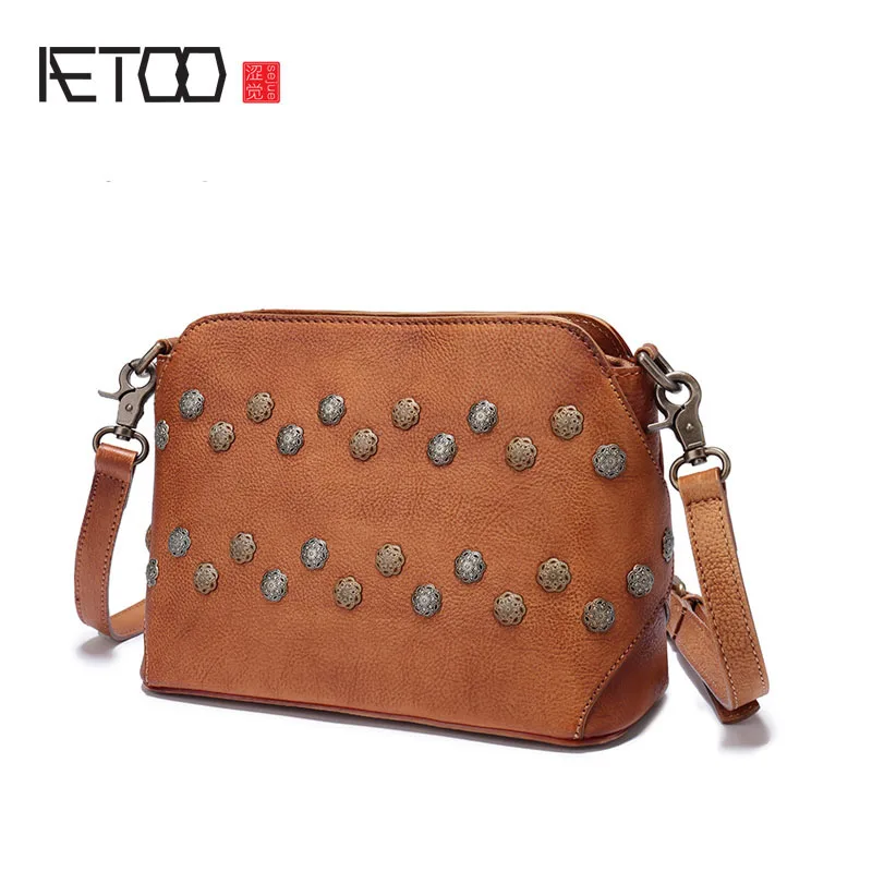 

AETOO Fashion version of the small package new retro leather handbags leisure wild cowhide Messenger bag female