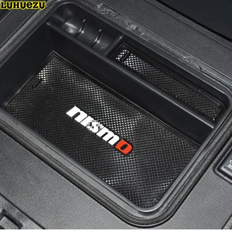 

All New Non-Slip Mat In Central Armrest Container Holder Stowing Box For Nissan Nismo Patrol Armada Accessories 2016 2017