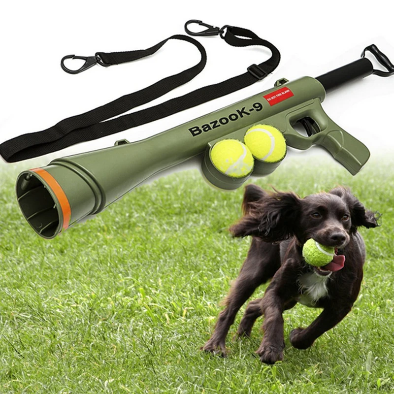 

Best Seller Ball Dog Toy Funny Pet Dog Gun Toy Training Muzzle Catapult Incentive Tool Outdoor Toys Pet Treat Launcher mascotas