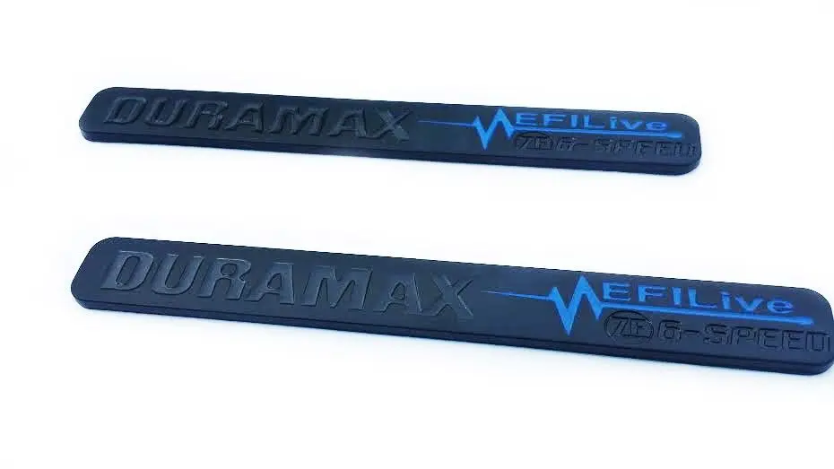 

2 NEW matte black+ black Duramax Diesel ZF6 SPEED EFI LIVE Emblems