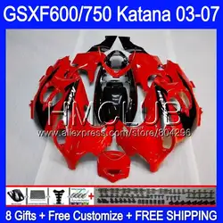 Комбинезоны для SUZUKI KATANA GSXF600 2003 2004 2005 2006 2007 8HM. 18 GSX600F красный черный GSXF 600 750 GSXF750 03 04 05 06 07 обтекателя