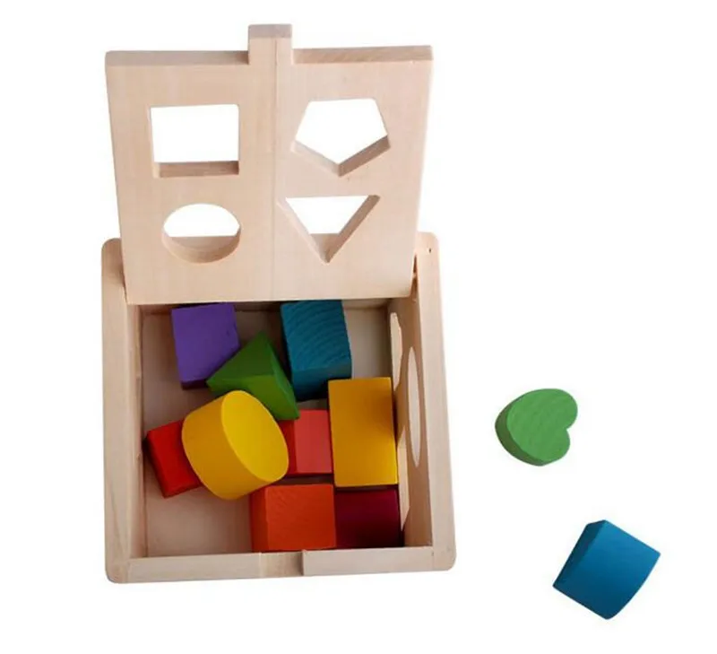 MOTOHOOD 11118 cm Wooden Toys For Girls Boys Baby Intelligence Building Blocks Shape Box Geometric Assembling Blocks  (5)