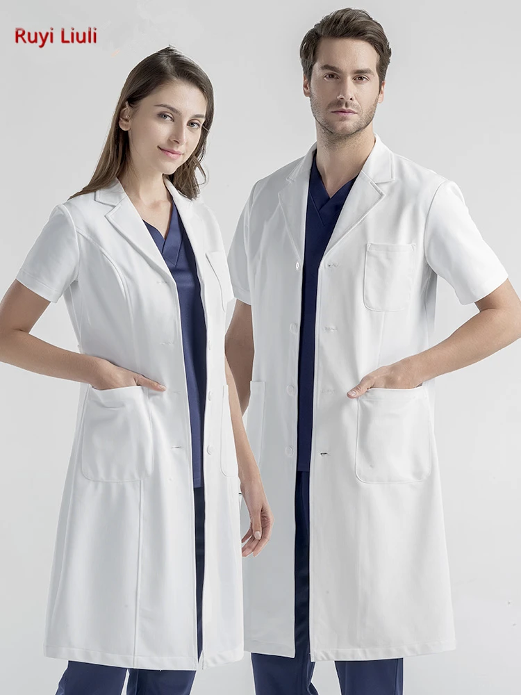 

White gown doctor's clothing men's and women's cosmetic clothing oral plastic hospital uniform experimental clothing
