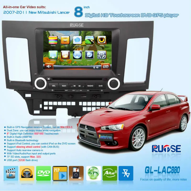 8'' Dual Zone Car DVD Player GPS Navigation Satnav Radio