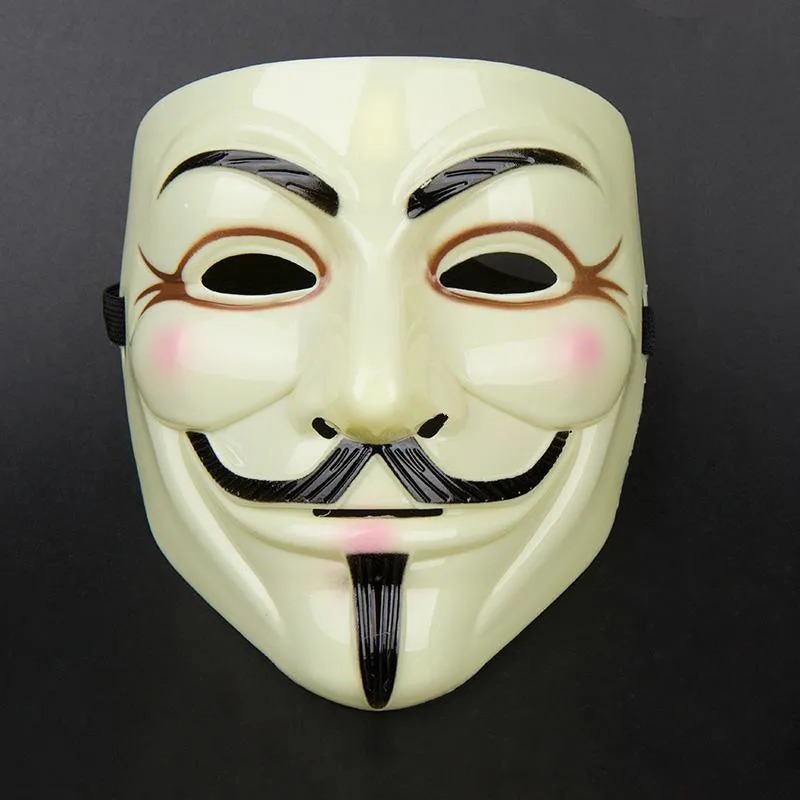 V vendetta team guy fawkes маскарад Хэллоуин Карнавальная маска(взрослый размер) светильник желтая Танцевальная Маска